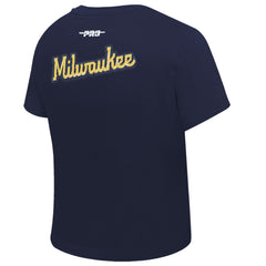 MLB Milwaukee Brewers Pro Standard Women's Game Day Classics Baby Doll Cropped T-Shirt