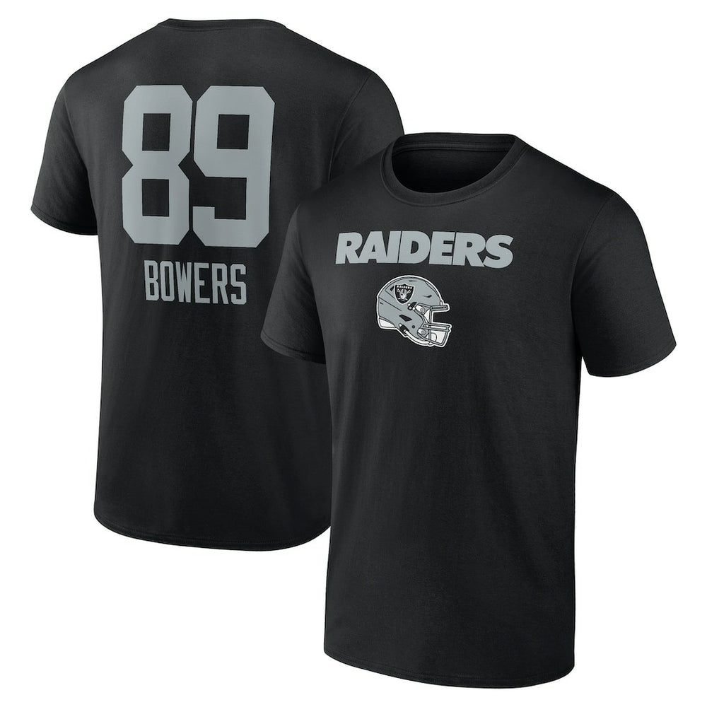 Brock Bowers Name & Number Team Wordmark T-Shirt - Las Vegas Raiders