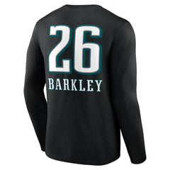 Saquon Barkley Name & Number Team Wordmark Long Sleeve T-Shirt - Philadelphia Eagles