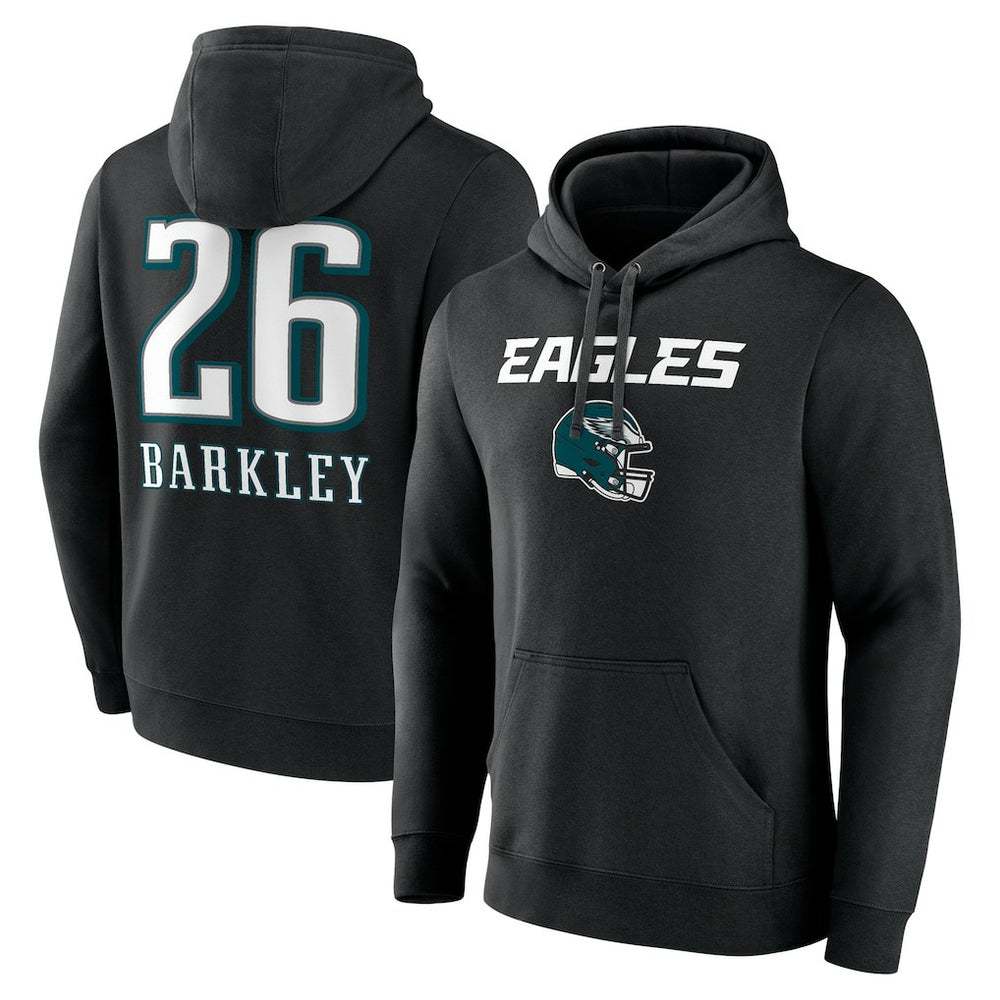 Saquon Barkley Name & Number Team Wordmark Pullover Hoodie - Philadelphia Eagles