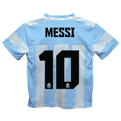 Lionel Messi Argentina National Team Vive La Fete Youth Painted Stripes Football Jersey - Light Blue