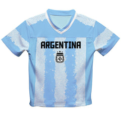 Lionel Messi Argentina National Team Vive La Fete Football Jersey - Light Blue