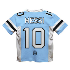 Lionel Messi Argentina National Team Vive La Fete Football Jersey - Light Blue