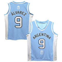 Julián Álvarez Argentina National Team Vive La Fete Mesh Basketball Jersey - Light Blue