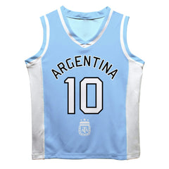 Lionel Messi Argentina National Team Vive La Fete Mesh Basketball Jersey - Light Blue