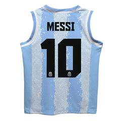 Lionel Messi Argentina National Team Vive La Fete Mesh Basketball Jersey - Light Blue