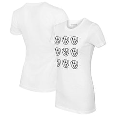 MLB Milwaukee Brewers Tiny Turnip Women's Logo Grid T-Shirt