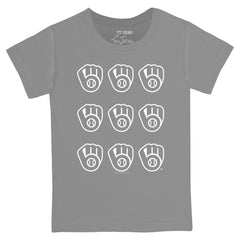 MLB Milwaukee Brewers Tiny Turnip Youth Logo Grid T-Shirt
