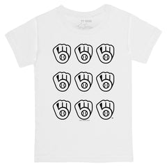 MLB Milwaukee Brewers Tiny Turnip Youth Logo Grid T-Shirt