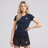 NHL True Navy|True Navy Seattle Kraken lululemon Women's Swiftly Tech Short-Sleeve Shirt 2.0