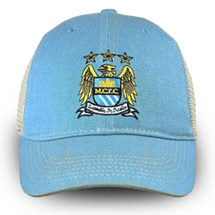 Manchester City 1863FC Retro Tea Washed Vintage Trucker Adjustable Hat - Sky Blue