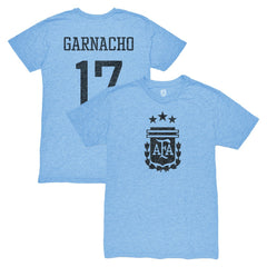 Alejandro Garnacho Argentina National Team 1863FC Player Vintage Tri-Blend T-Shirt - Light Blue