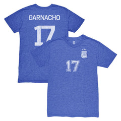Alejandro Garnacho Argentina National Team 1863FC Player Vintage Tri-Blend T-Shirt - Blue