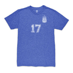 Alejandro Garnacho Argentina National Team 1863FC Player Vintage Tri-Blend T-Shirt - Blue