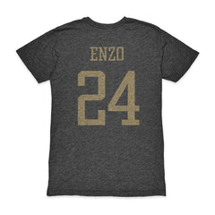Enzo Fernández Argentina National Team 1863FC Player Vintage Tri-Blend T-Shirt - Black