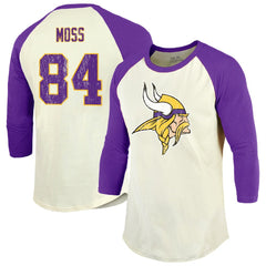 Randy Moss Majestic Threads Retired Player Name & Number 3/4 Raglan Sleeve T-Shirt - Minnesota Vikings