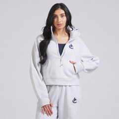 NHL Heather Gray|Heather Gray Vancouver Canucks lululemon Women's Scuba Oversized Half Zip Top