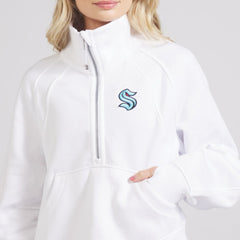 NHL White|White Seattle Kraken lululemon Women's Scuba Oversized Half Zip Top