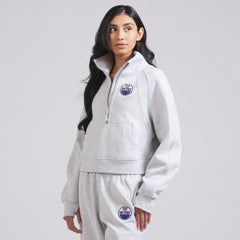 NHL Heather Gray|Heather Gray Edmonton Oilers lululemon Women's Scuba Oversized Half Zip Top