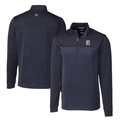 MLB Detroit Tigers Cutter & Buck Big & Tall Traverse Stripe Stretch DryTec Quarter-Zip Top