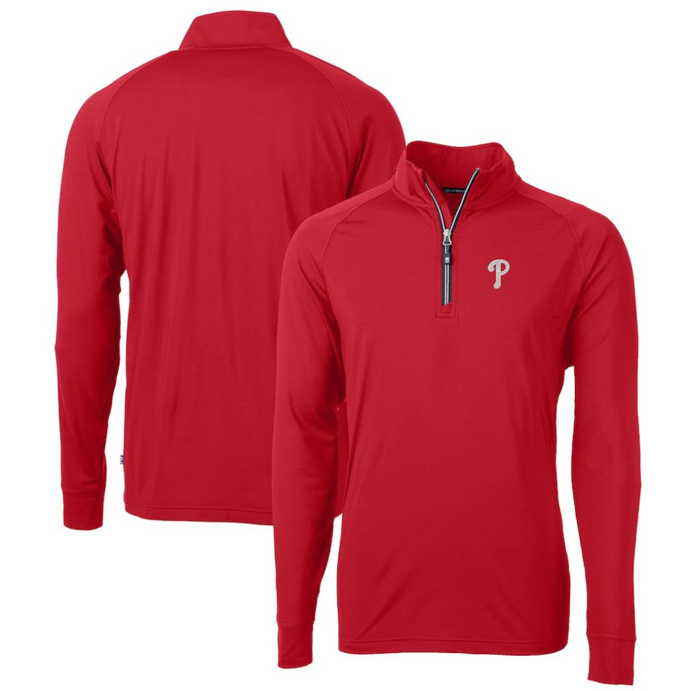 MLB Philadelphia Phillies Cutter & Buck Big & Tall Adapt Eco Knit Stretch Recycled Quarter-Zip Pullover Top