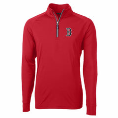 MLB Boston Red Sox Cutter & Buck Big & Tall Adapt Eco Knit Stretch Recycled Quarter-Zip Pullover Top