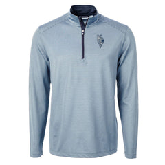 MLB Kansas City Royals Cutter & Buck Virtue Eco Pique Micro Stripe Recycled Quarter-Zip Pullover Top
