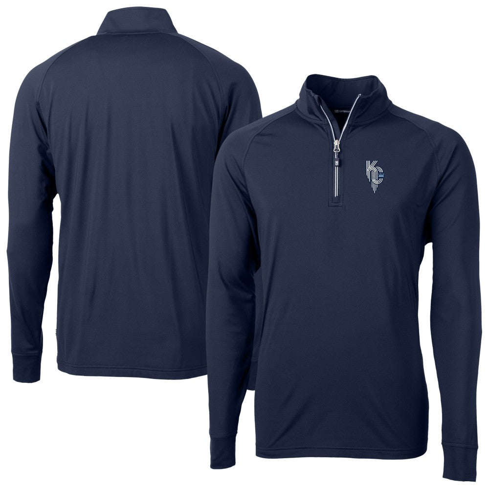 MLB Kansas City Royals Cutter & Buck Adapt Eco Knit Stretch Recycled Quarter-Zip Pullover Top