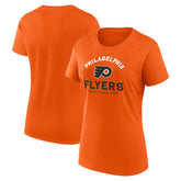 NHL Orange Philadelphia Flyers Logo Athletic Women's Unrivaled T-Shirt