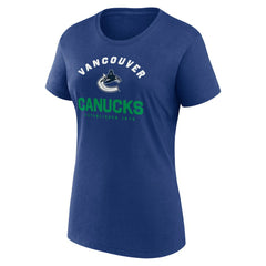 NHL Blue Vancouver Canucks Logo Athletic Women's Unrivaled T-Shirt