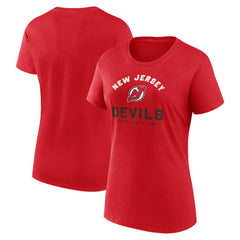 NHL Red New Jersey Devils Logo Athletic Women's Unrivaled T-Shirt