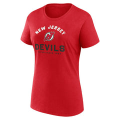 NHL Red New Jersey Devils Logo Athletic Women's Unrivaled T-Shirt
