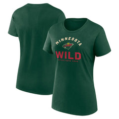 NHL Green Minnesota Wild Logo Athletic Women's Unrivaled T-Shirt