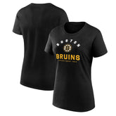 NHL Black Boston Bruins Logo Athletic Women's Unrivaled T-Shirt