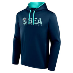 NHL Navy Seattle Kraken Logo Athletic Head Start Pullover Hoodie