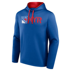 NHL Blue New York Rangers Logo Athletic Head Start Pullover Hoodie