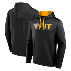NHL Black Pittsburgh Penguins Logo Athletic Head Start Pullover Hoodie