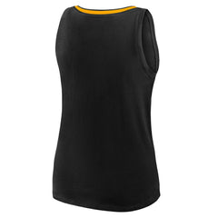 NHL Black Boston Bruins Logo Athletic Women's Stellar Win V-Neck Tank Top