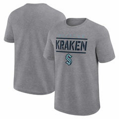 NHL Heather Gray Seattle Kraken Logo Athletic Top Notch T-Shirt