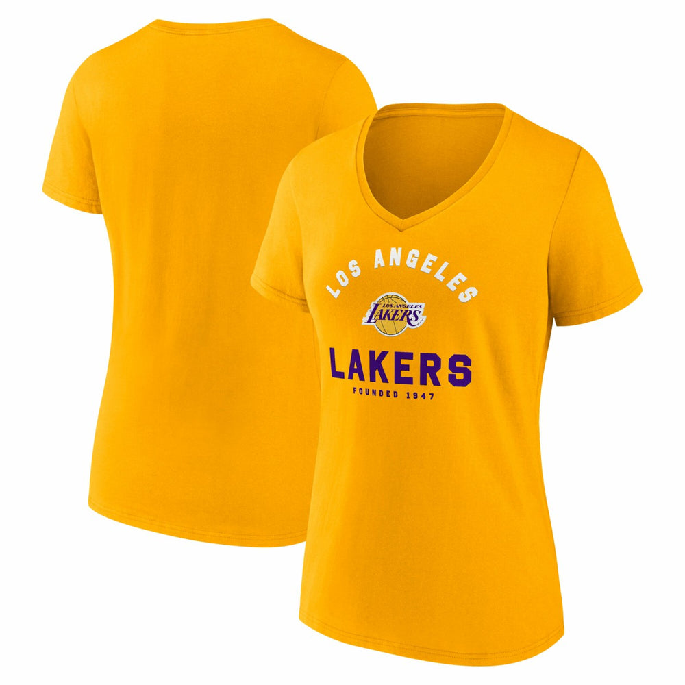 NBA Los Angeles Lakers Logo Athletic Women's Unrivaled V-Neck T-Shirt