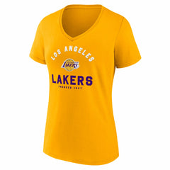 NBA Los Angeles Lakers Logo Athletic Women's Unrivaled V-Neck T-Shirt