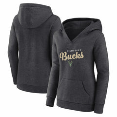 NBA Milwaukee Bucks Logo Athletic Women's Triumphant V-Neck Pullover Hoodie