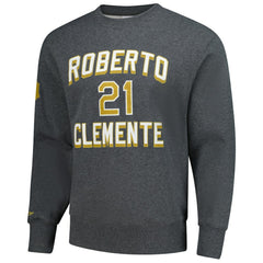 MLB Roberto Clemente Pittsburgh Pirates Mitchell & Ness Legends Collection Vintage Logo Name & Number Fleece Pullover Sweatshirt