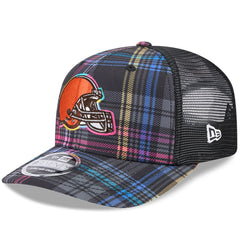 2024 NFL Crucial Catch Plaid 9SEVENTY Trucker Snapback Hat - Cleveland Browns