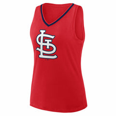 MLB St. Louis Cardinals Logo Athletic Women's Stellar Win V-Neck Tank Top