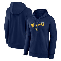 MLB Milwaukee Brewers Logo Athletic Women's Logo Triumphant V-Neck Pullover Hoodie