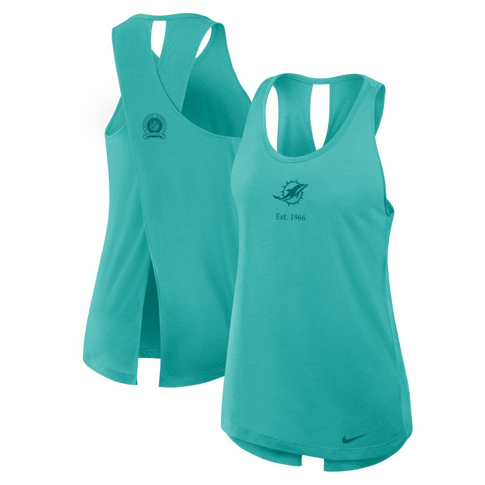 Women's Glory Open-Back Crisscross Dri-FIT Tank Top - Miami Dolphins