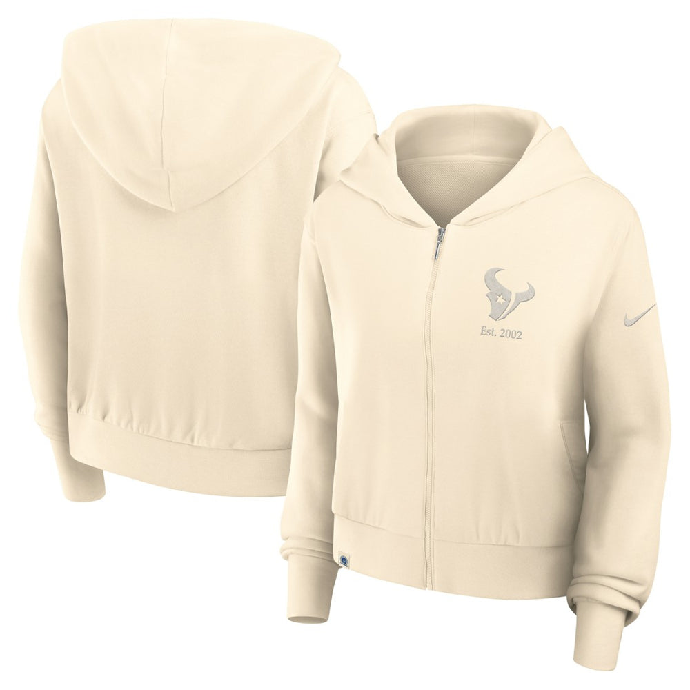 Women's Glory Cropped Full-Zip Hoodie - Houston Texans