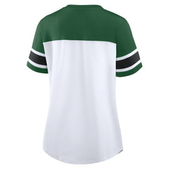 Women's Athena Rhinestone Lace-Up V-Neck T-Shirt - New York Jets