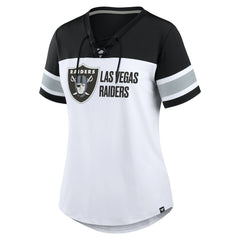 Women's Athena Lace-Up V-Neck T-Shirt - Las Vegas Raiders